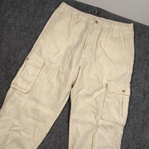 Tommy Bahama Cargo Pants Mens Medium Relax Linen Utility Pockets Lightweight